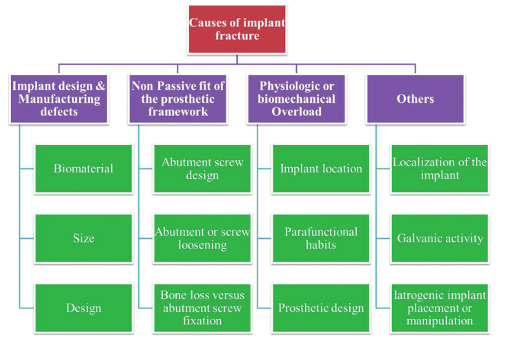 Flow chart depicting the causes of implant fractures